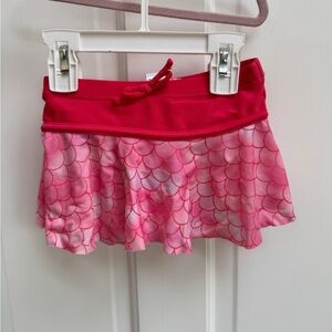 Dreamwave 2T Girls Pink & White Mermaid Bikini Skirt Skort